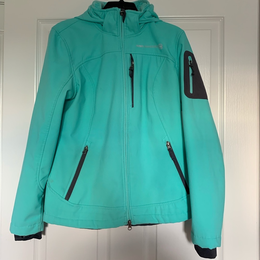 Teal free form super soft shell jacket